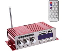 SnelShoppen - 12V Hi-Fi Digitale Stereo Audio Versterker Bluetooth USB SD DVD FM Radio MP3 Speaker voor Auto Motor Boot Mini 2 Kanaals met Digitale Di