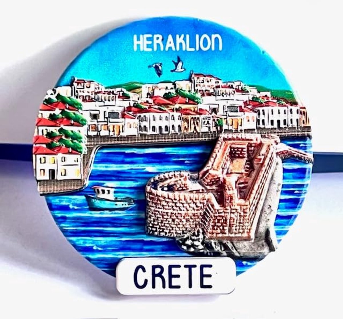 SnelShoppen - Crete Souvenir Magnet Heraklion - Griekse Koelkast Magneet met Symbolen - Decoratieve Magneten voor Thuis, Keuken, en Cadeaus - 011025