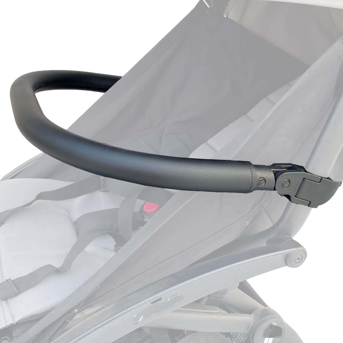 SnelShoppen - Bumper Bar Armrest Handle voor Baby Stroller - Compatibel met YOYO2 en Yoyo+ - Zwart PU leer - Eenvoudig te bevestigen en reinigen - Acc