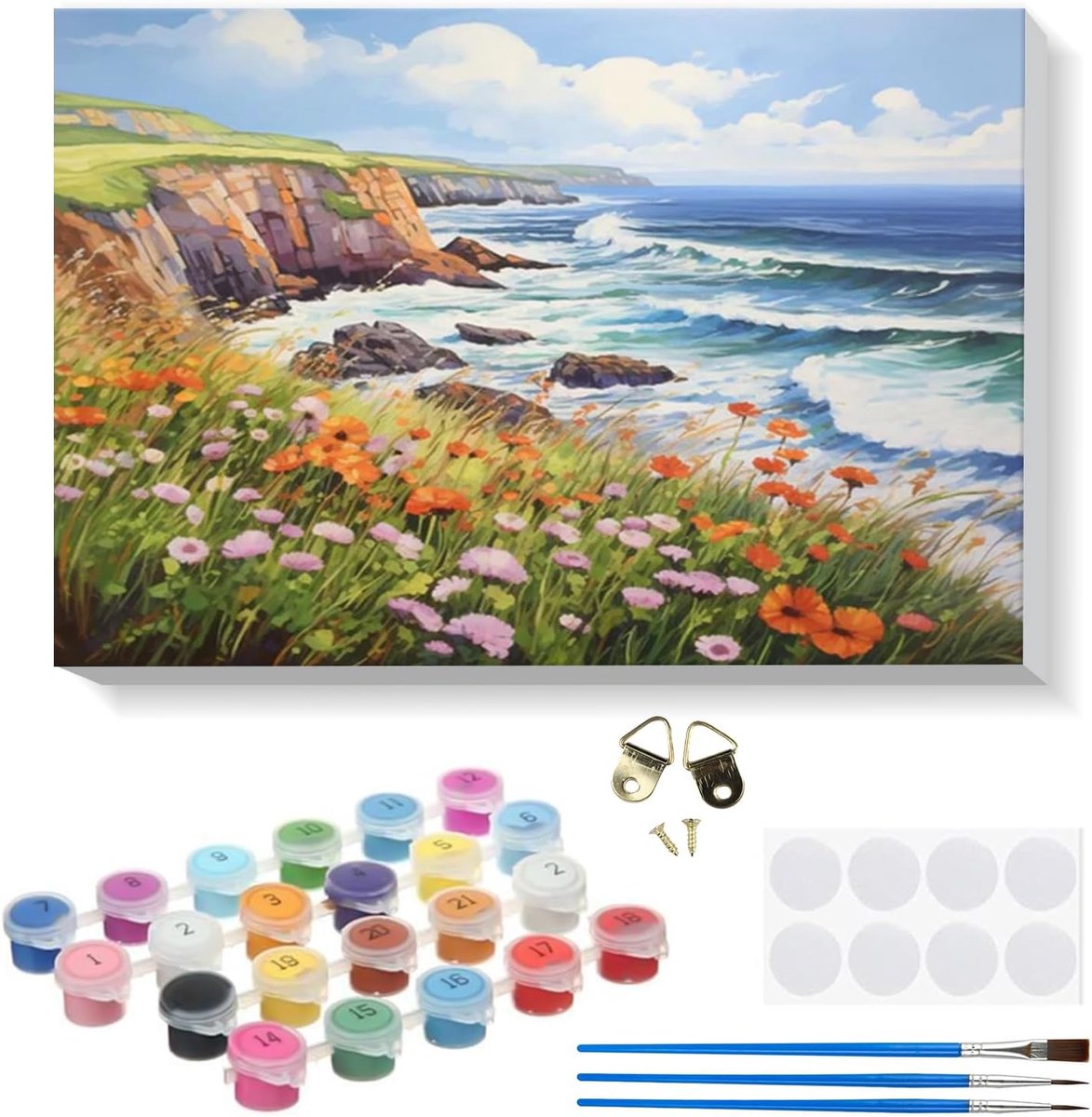 SnelShoppen - Complete Paint by Numbers Set voor Volwassenen en Kinderen - Schilderen op Nummer met Houten Frame, 20x30 cm, Hoogwaardige Olieverf en P