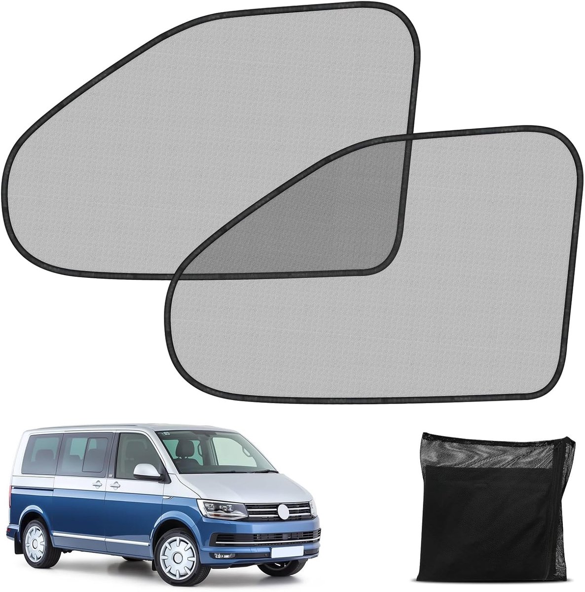 SnelShoppen - Magnetisch Insectenscherm Vervanging Voor VW T5 T6 T6.1 California - Voorzijde Deur - Hoogwaardige Nylon Net - Houdt Insecten Buiten - 2
