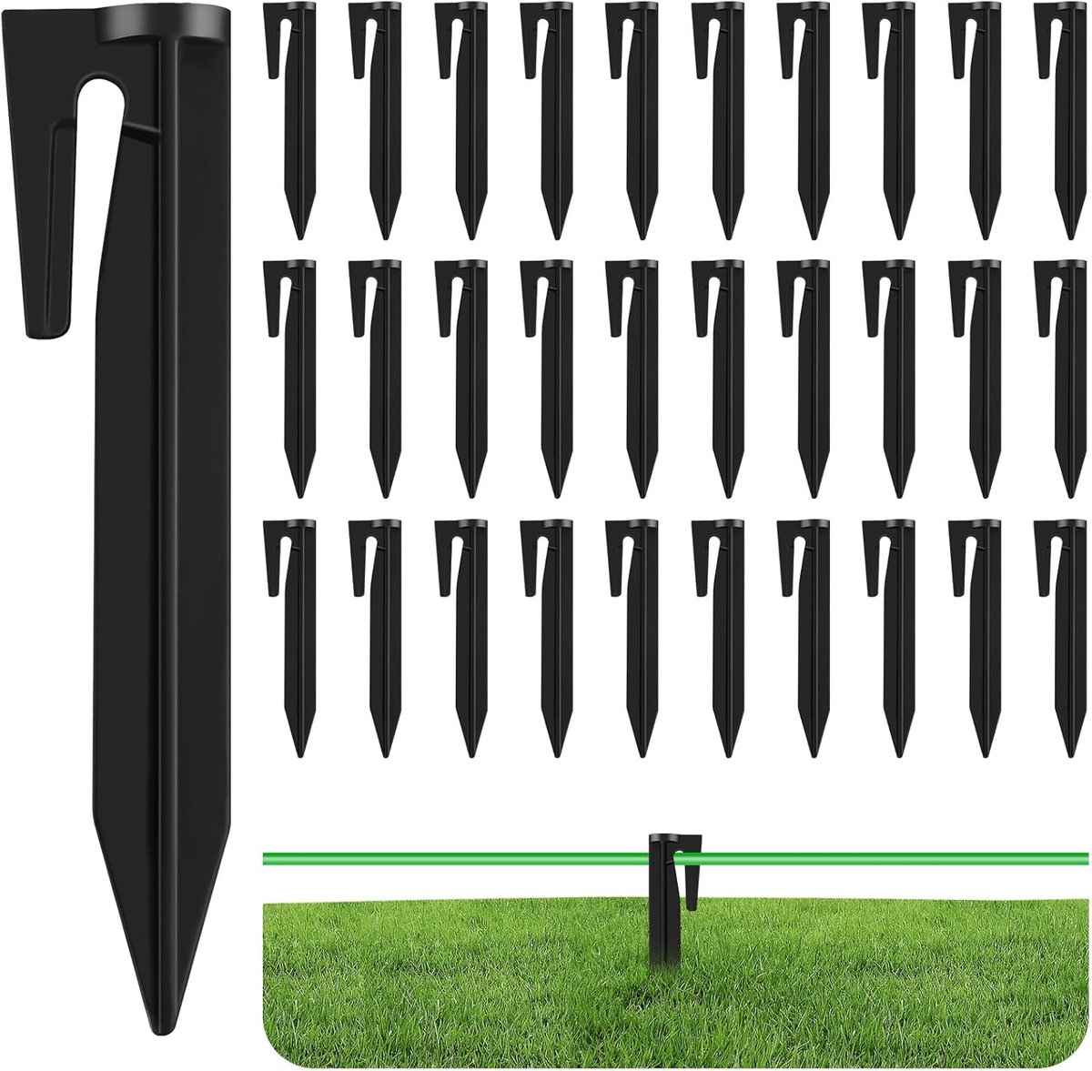 SnelShoppen - 120 Stuks Robotic Lawnmower Pegs - Grondankers, Kabelpennen voor Robotmaaiers, 8.5 cm, Sterk PP, Perfect voor Tuin, Camping, Tent, Stran