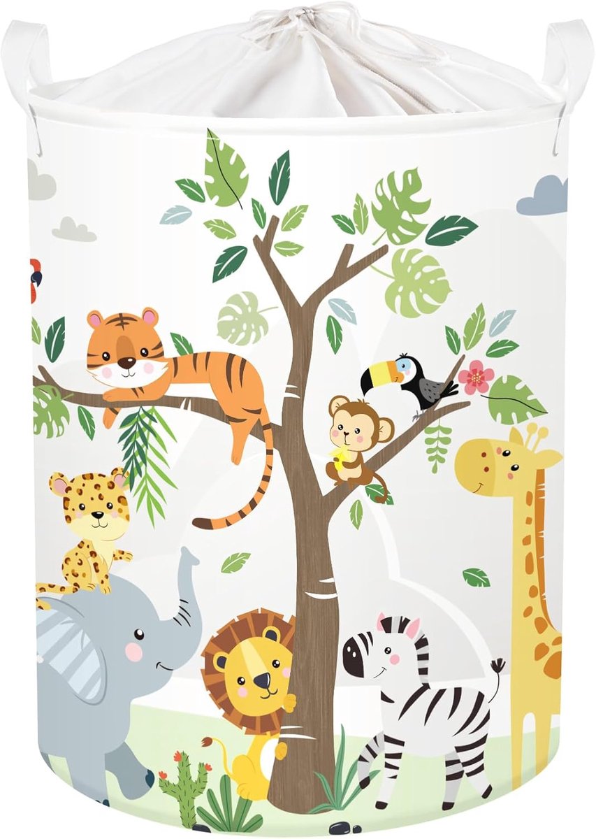 SnelShoppen - Schattige Opbergmand voor Kinderen - Dierenthema - Giraffe - 63L - Organiseer Speelgoed, Kleding, Badkamer - Perfecte Cadeau voor Jongen