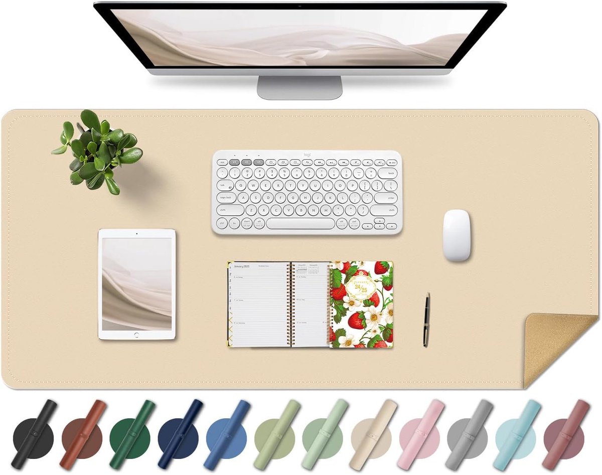 SnelShoppen - Leren Bureau Mat - Grote Muismat, Waterdichte Bureau Beschermer, Computer en Laptop Onderzetter voor Bureau, Schrijfblaadje, Blotter Pad