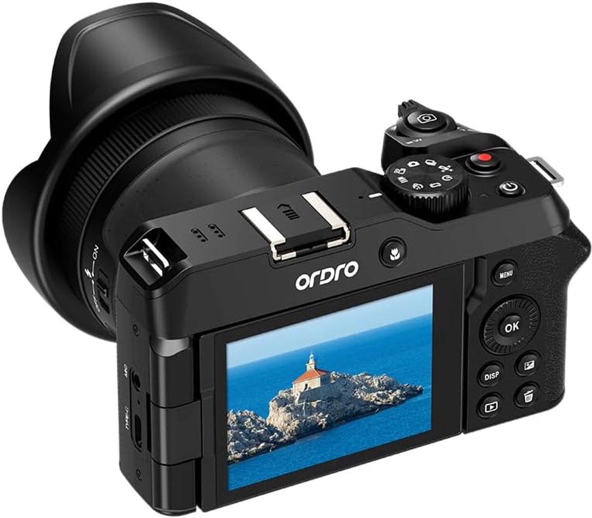 SnelShoppen - 5K Digitale Camera met 18X Zoom, 270° Flip Screen, 80MP Foto & 5K Video, Snelle Autofocus, WiFi App Controle, Ideaal voor Vloggen, YouTu