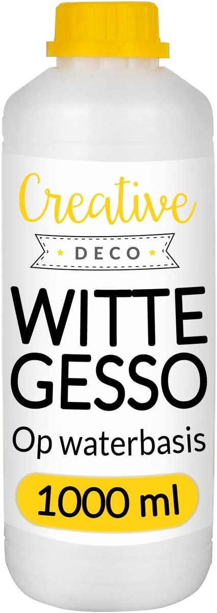 SnelShoppen - White Gesso Acryl Primer 1L | Professionele Verf Voorbereiding | Ideale Basis Voor Kunstenaars, Ambachtslieden, Studenten | Geschikt Voo
