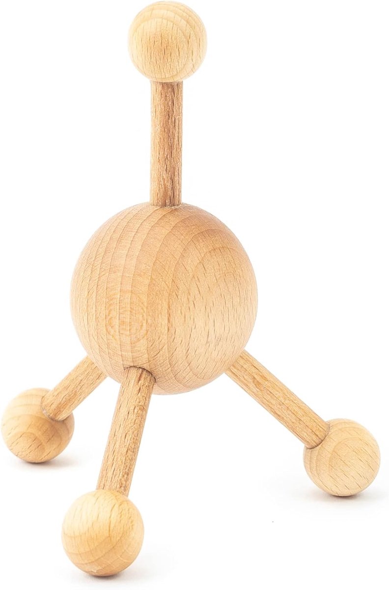 SnelShoppen - Tuuli Accessoires triggerpunt massageapparaat massagespin voor rug nek schouder van hout, ontspanning en pijnverlichting, ergonomisch de