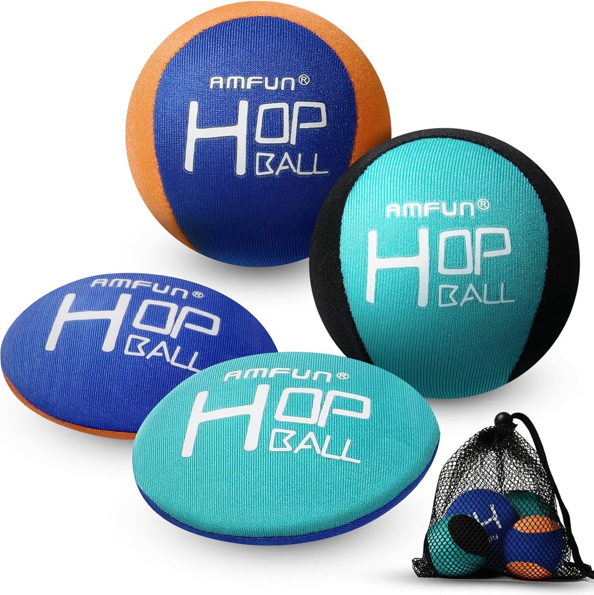 SnelShoppen - Waterbal, Waterspringbal 4 Stuks in Blauw en Oranje, Sneldrogende Lycra Overtrek, Duurzaam en Scheurbestendig, Perfect voor Jongeren en