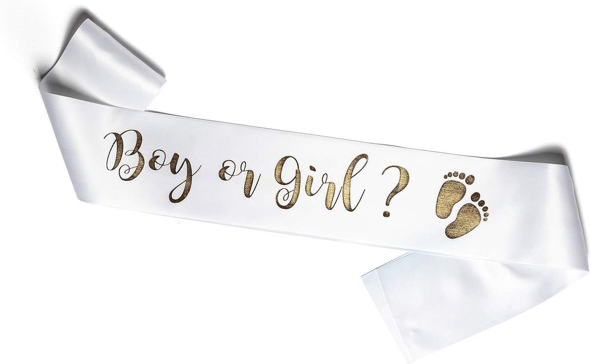 SnelShoppen - Sjaal voor jongens of meisjes - Gender Reveal Babyshower - Satijnen stof - 'Boy or Girl' - Perfect voor feestelijke gelegenheden