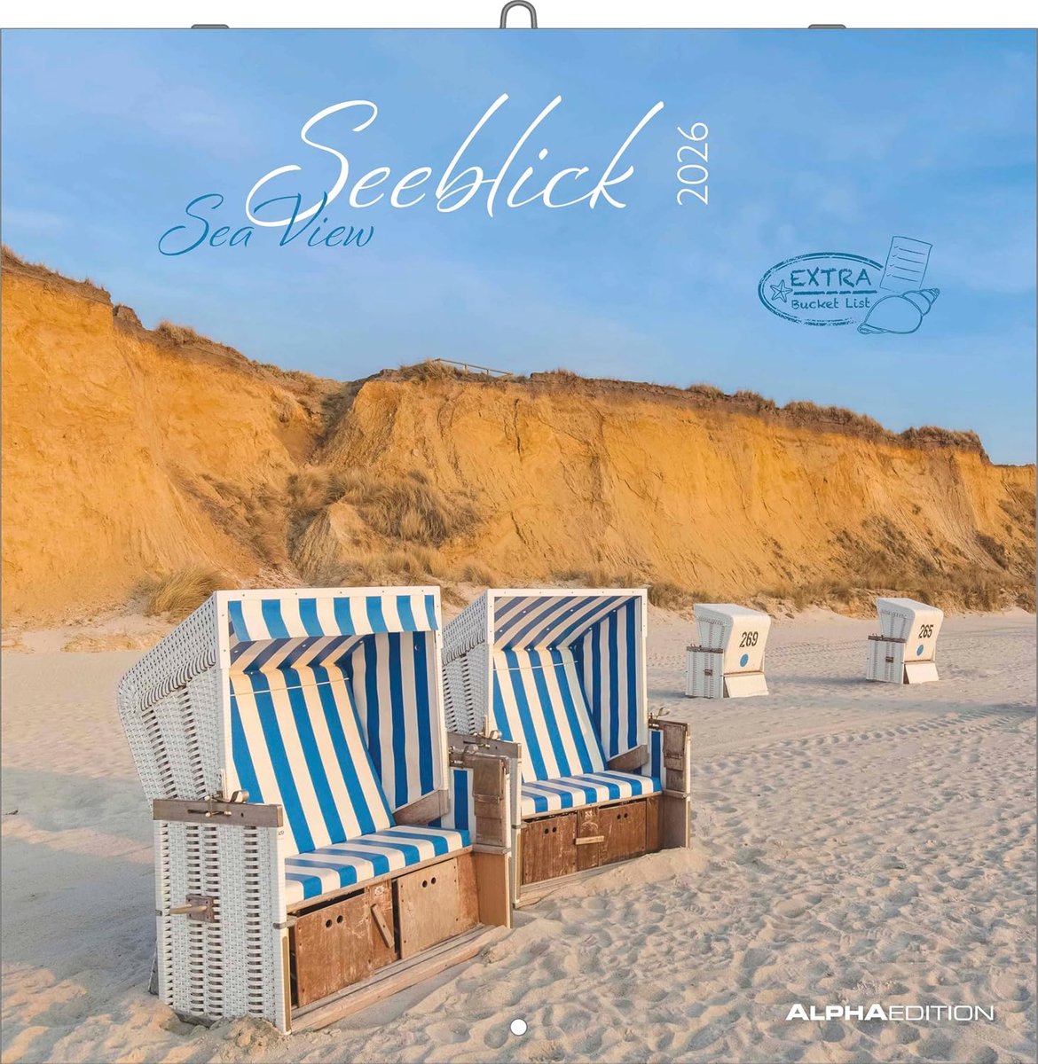SnelShoppen - Seeblick 2026 Wandkalender 30x30 cm - Broschürenkalender met 12 Küstenmotiven - Perfect voor Meeresliebhebbers - Inclusief Notitieruimte