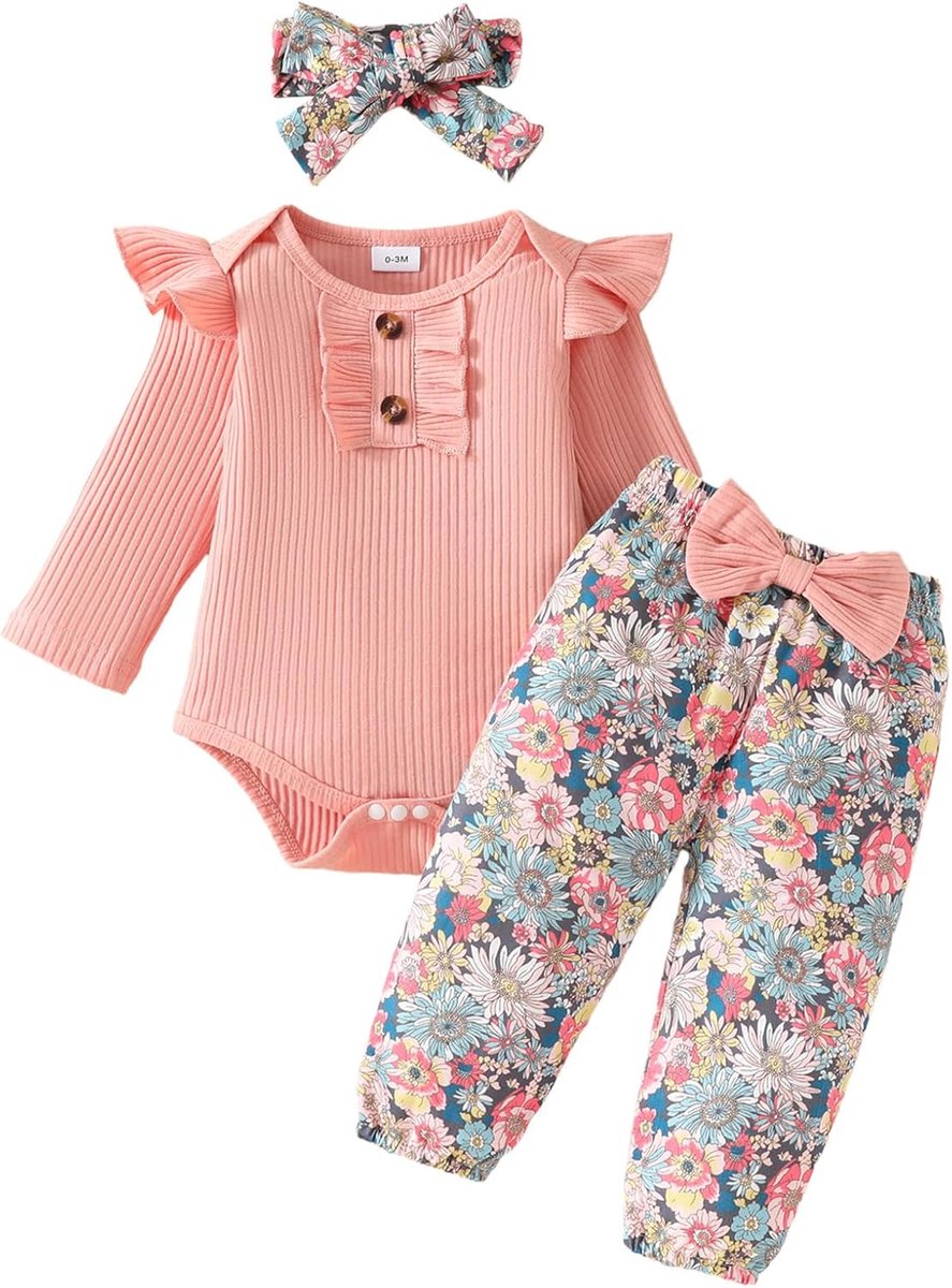 SnelShoppen - Schattige Babykleding voor Meisjes - Comfortabele Baby Kleding - Zachte Katoenen Outfits - Maat 56-86 - Perfect voor Feestjes en Dagelij