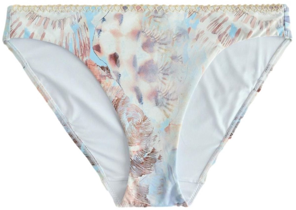 Next Dames - Hoog uitgesneden bikinislip met zweepsteek - Blauw Pastel Blue Shell