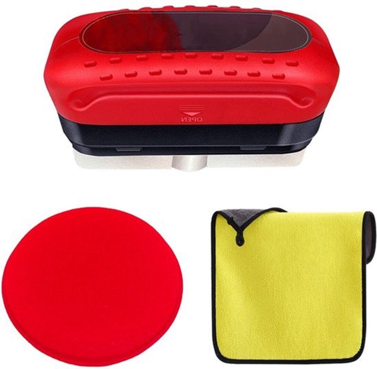 1 Oliefilm Reinigingsborstel - Inclusief 1 Wax Spons en 1 Reinigingsdoek - Auto Accessoires
