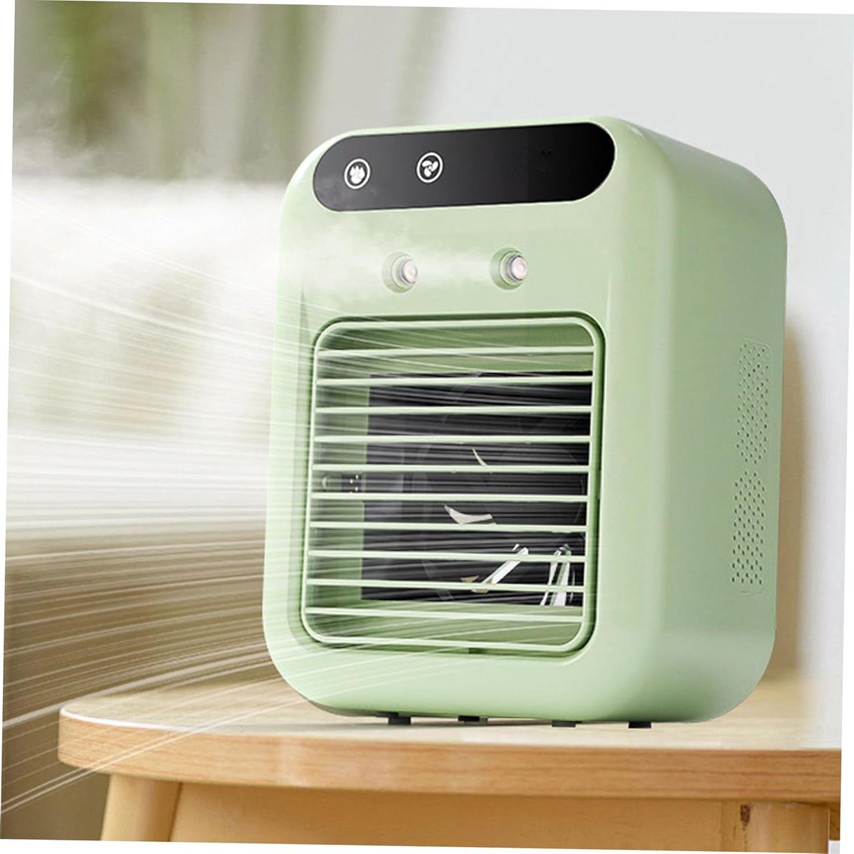 Mini luchtkoeler - Persoonlijke ventilator - Persoonlijke koeling - Dubbele sproeimodus - 500 ml tank - Groen