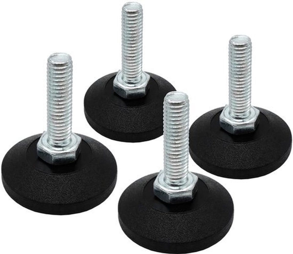 4 x Metrische Stelschroeven - Diameter 38 mm - M8 x 30 mm - Verzinkt en Draaibaar