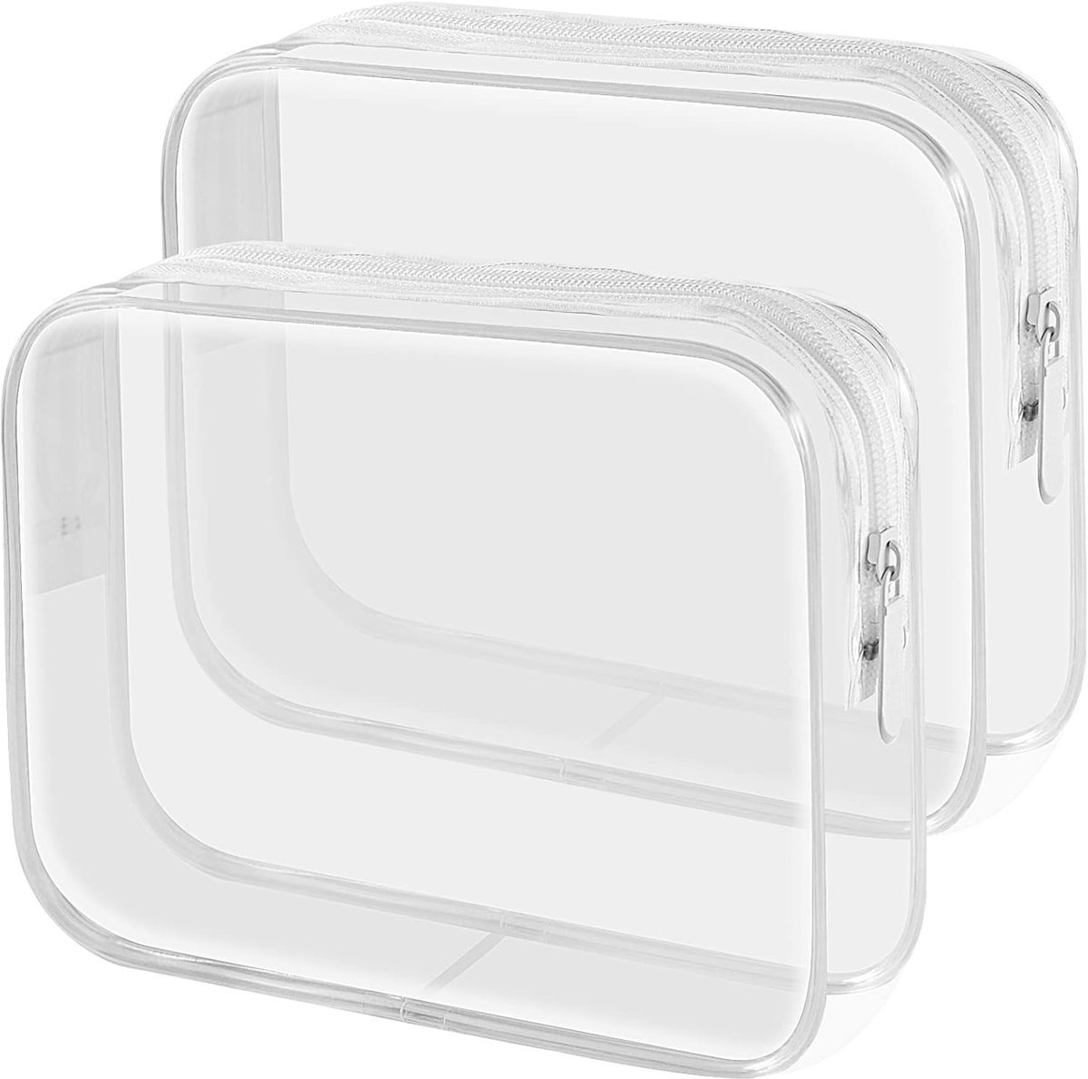 Thijox - Lermende Clear Toilettas TSA Goedgekeurd - 2 Pack Transparante Toilettassen - 3-1-1 Kit - Reis Organizer - Waterbestendige PVC - Perfect voor