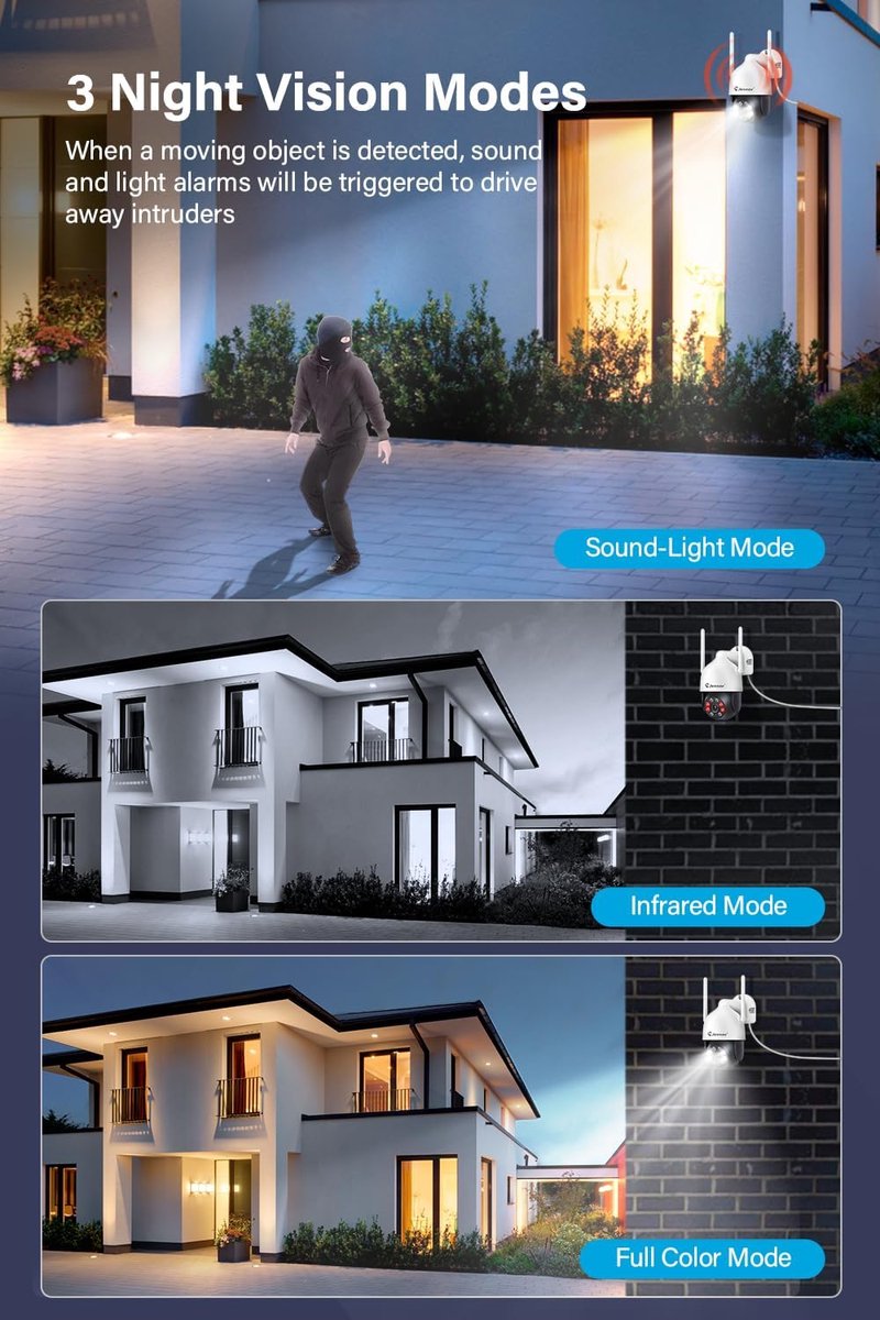 SnelShoppen - 5MP Beveiligingscamera Buiten Wifi, Add-On Camera voor 24/7 Opname, Kleur Nachtzicht, Beweging Detectie, Voor Jennov Wifi NVR