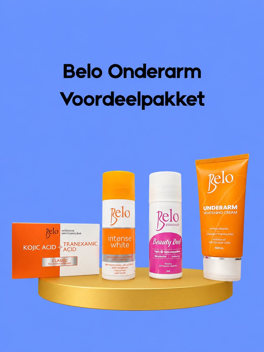 Belo Underarm Advantage Package – Verhelderende & Verzorgende Set voor de Oksels – Helpt Donkere Vlekken te verminderen, Egaliseert de Huidtint & Hydrateert – Voor Zachte, Stralende & Gezonde Okselhuid