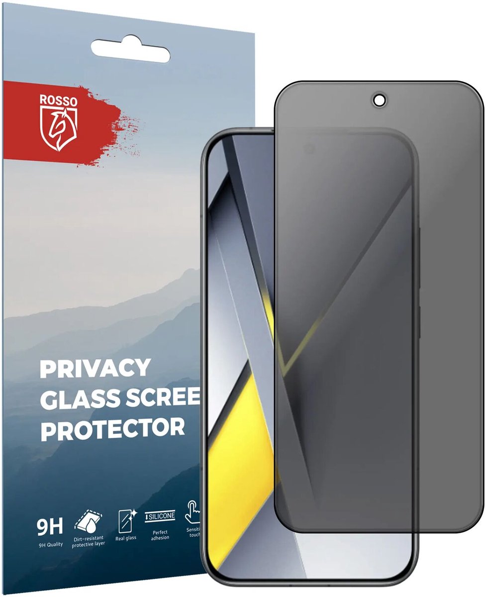 Rosso Privacy Screen Protector Geschikt voor Xiaomi Poco F8 Pro - 9H Gehard Glas - Case Friendly Tempered Glass - Eenvoudige Installatie