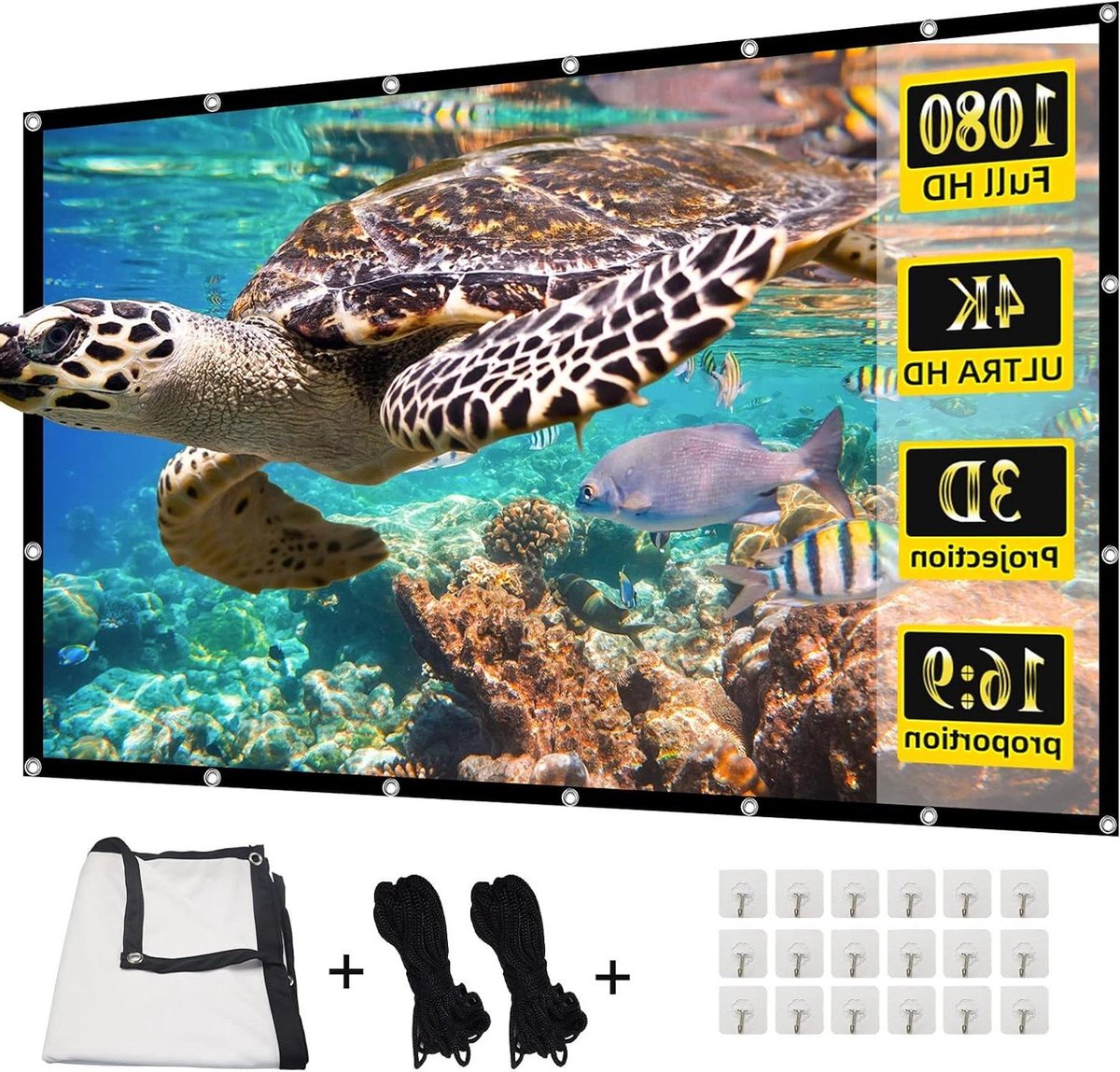 Projectiescherm - Filmscherm HD - Thuisbioscoop Ervaring - 160 Graden Kijkhoek - 200 Inch - Mat Wit