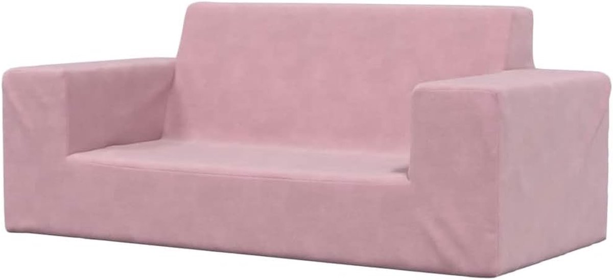 Kinderbankje 2 Zits - Peuterbankje Zacht - Ontspannen Spelen - Afneembare Hoes - Lichtgewicht Ontwerp - Roze