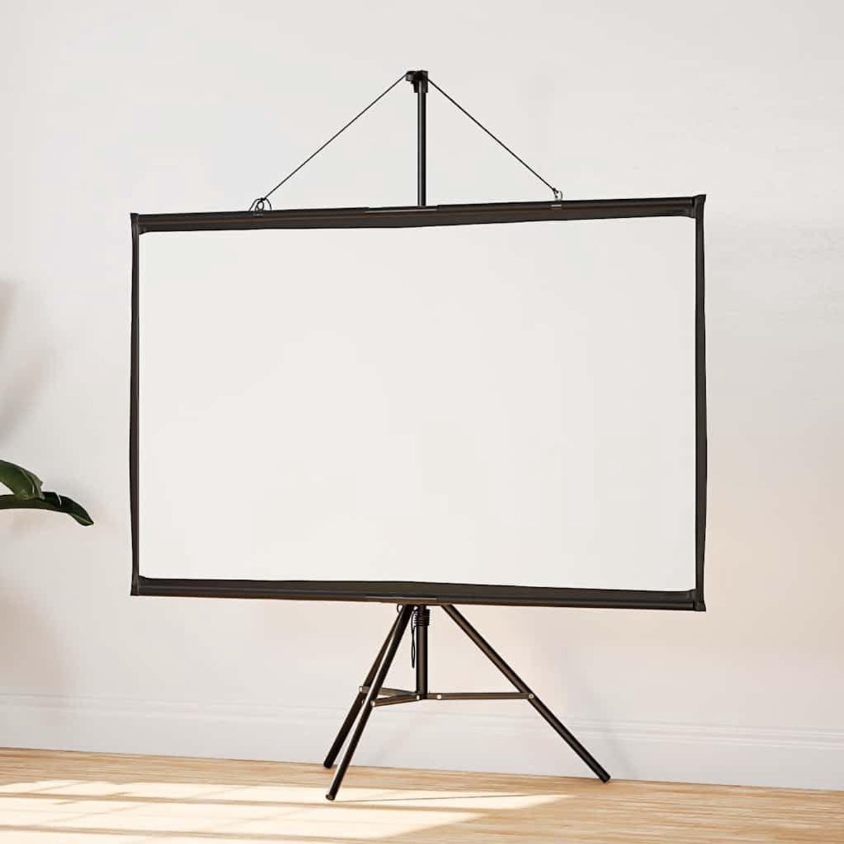 Projectiescherm met statief - Draagbaar scherm - Thuisbioscoop creëren - Gelijkmatige lichtverdeling - 152 cm diagonaal - Mat wit