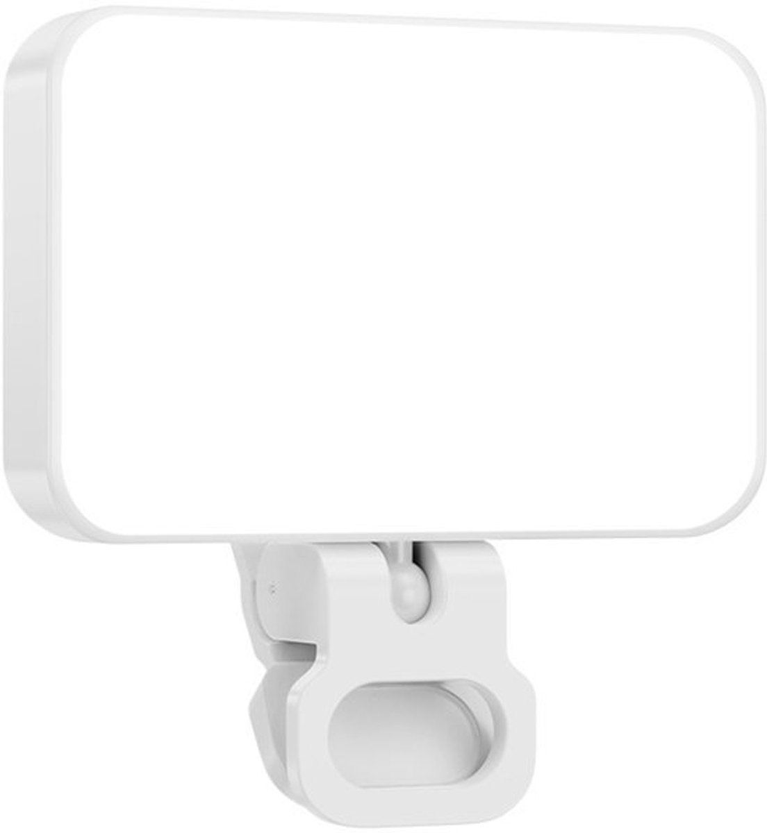 Draagbare selfielamp, 3 standen, 10 helderheidsniveaus, oplaadbare batterij van 2000 mAh, elektronisch digitaal display, geschikt voor mobiele telefoons, iPads en laptops - wit.
