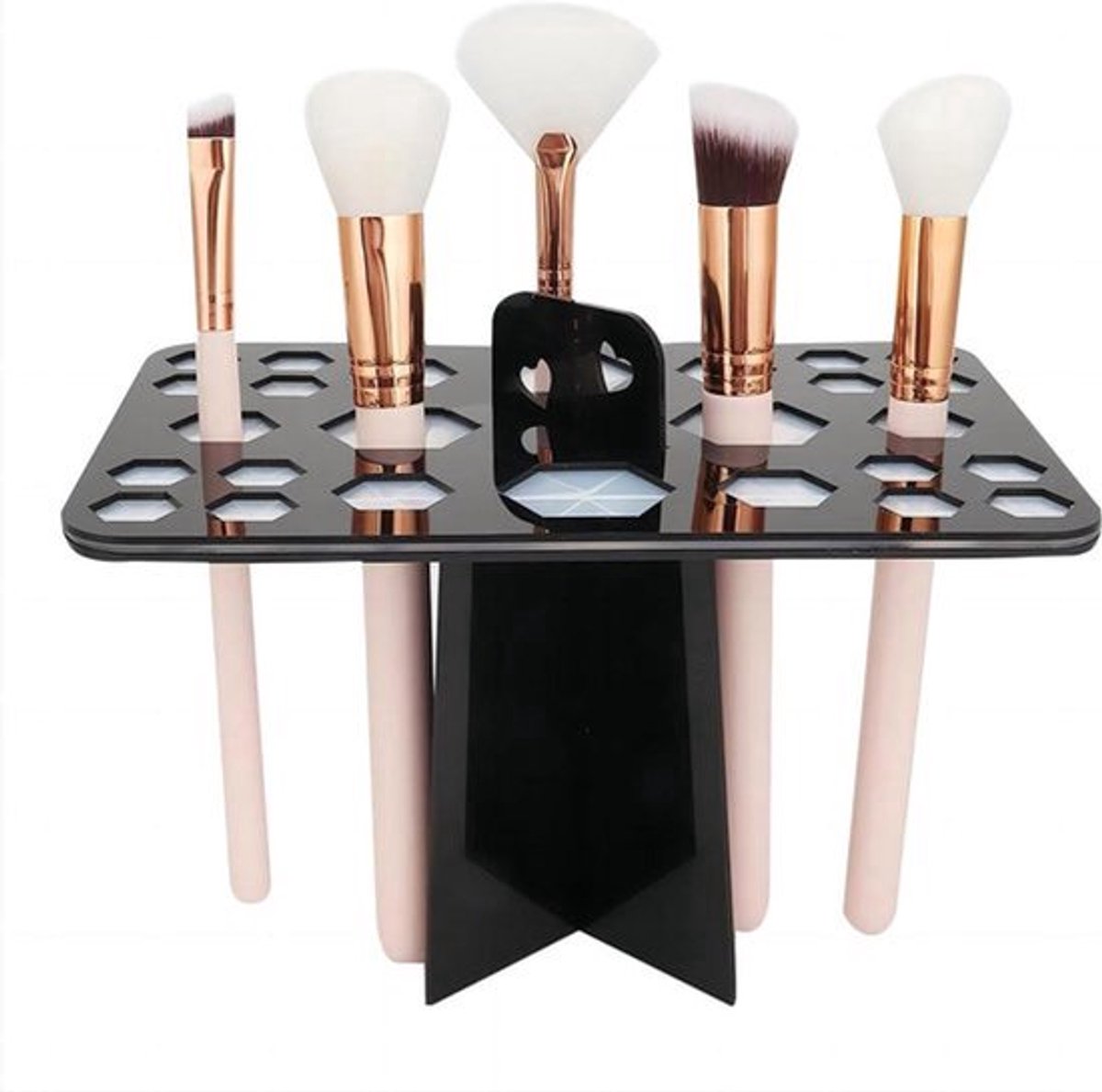 Make-up Penseelhouder 26 Gaten Cosmetische Borstel Droogrek Opvouwbaar Organiser Zwart