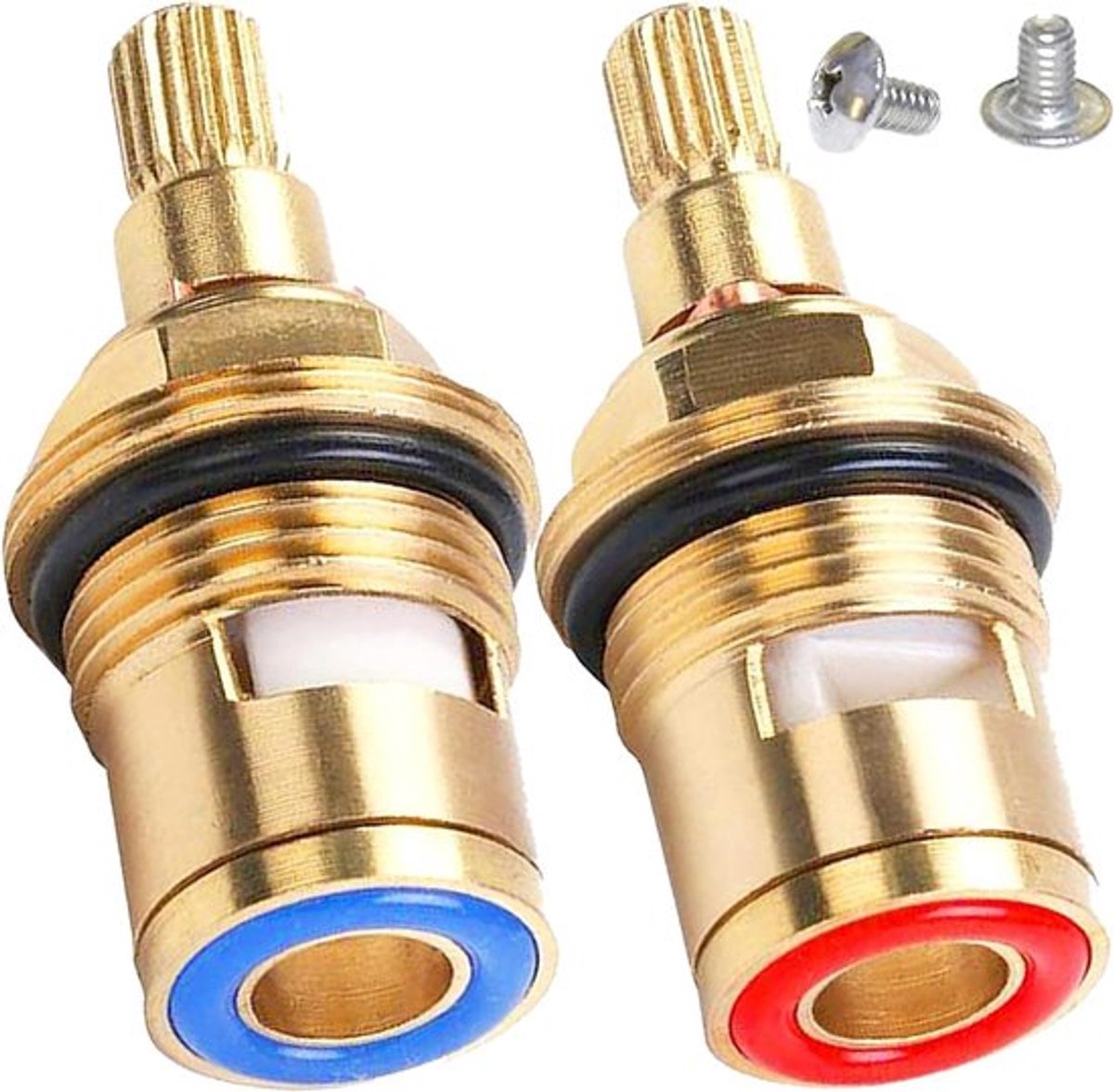 Bovendeel kraan 1/2 inch cartridge - keramische ventielen voor badkamer en keuken - warm en koud (1 paar)