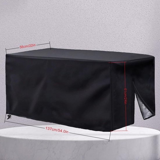 Handwagenhoes Met Trekkoord - Trolley Regenhoes - Trolleyhoes - Oxford - Opvouwbare Hoes Voor Buiten - Bolderkar Waterproof Cover - Waterdicht - UV-Bestendig - Geschikt Voor Kamperen, Tuinieren En Buitenactiviteiten - 97 X 51 X 56 Cm - Zwart — afbeelding 2