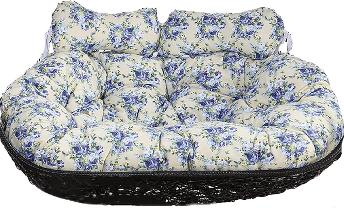 Dubbel Zitkussen - Hangmat Kussen - Buiten Ontspannen - Extra Dikke Vulling - 150x110cm - Bloemenpatroon