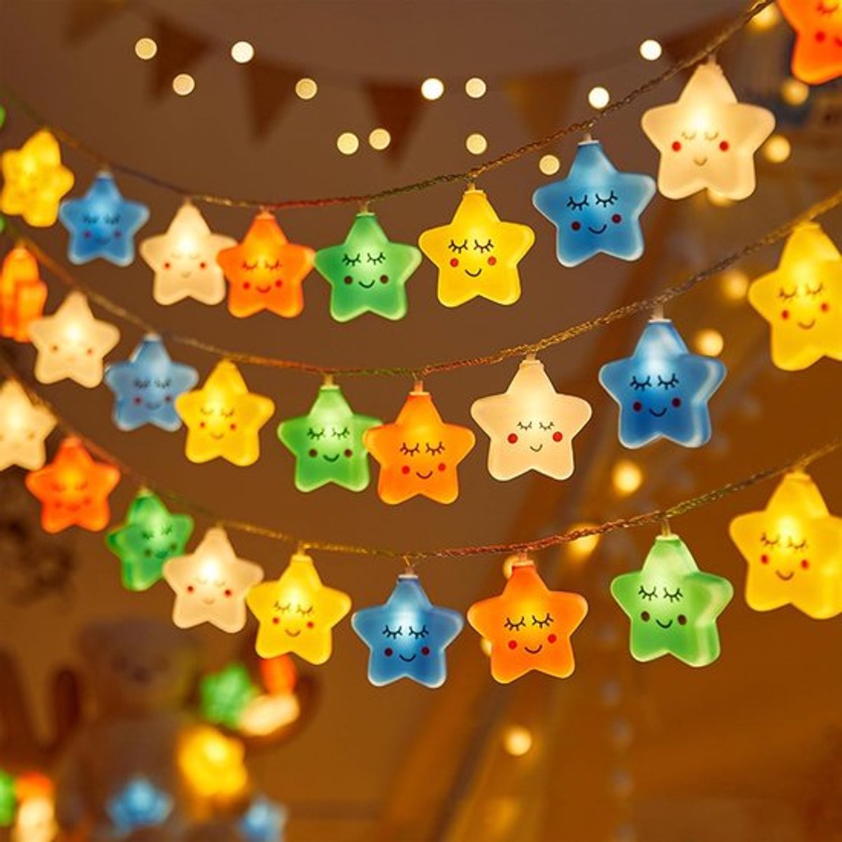 Lichtslinger kinderkamer - Sfeerverlichting kinderkamer - Decoratie - LED lichtslinger - Slaapkamer - Kinderkamer verlichting - Nachtlampje - Feestverlichting - Baby kamer - Meisje jongen