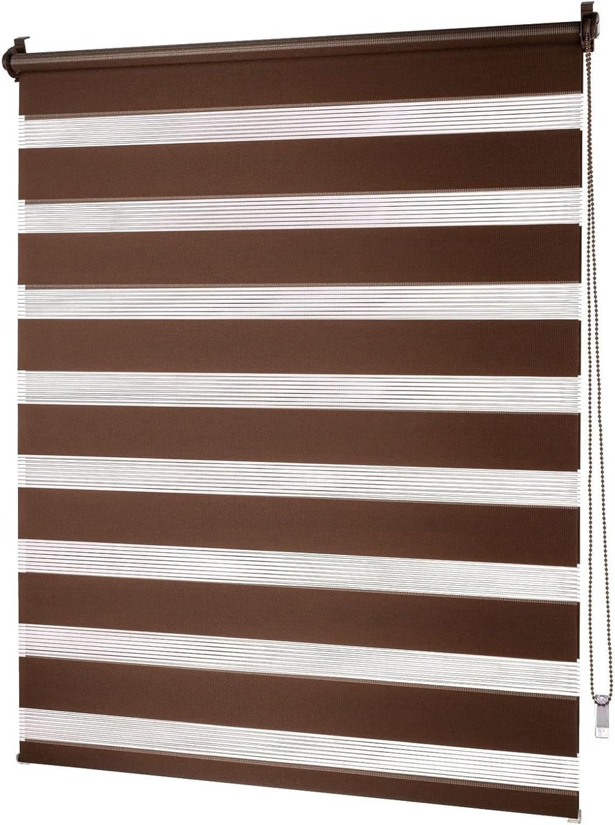 Dubbel rolgordijn - Duo gordijn - Inkijk weren - Montage zonder boren - 90 x 230 cm - Donk