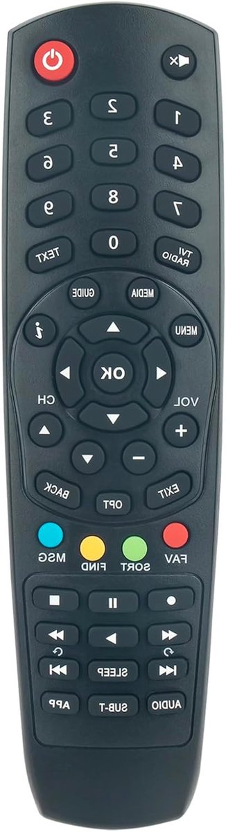 Vervangende Afstandsbediening - Universele Bediening - TV Zenders Zappen - Ergonomisch Ontwerp - 6 x 10 cm - Zwart
