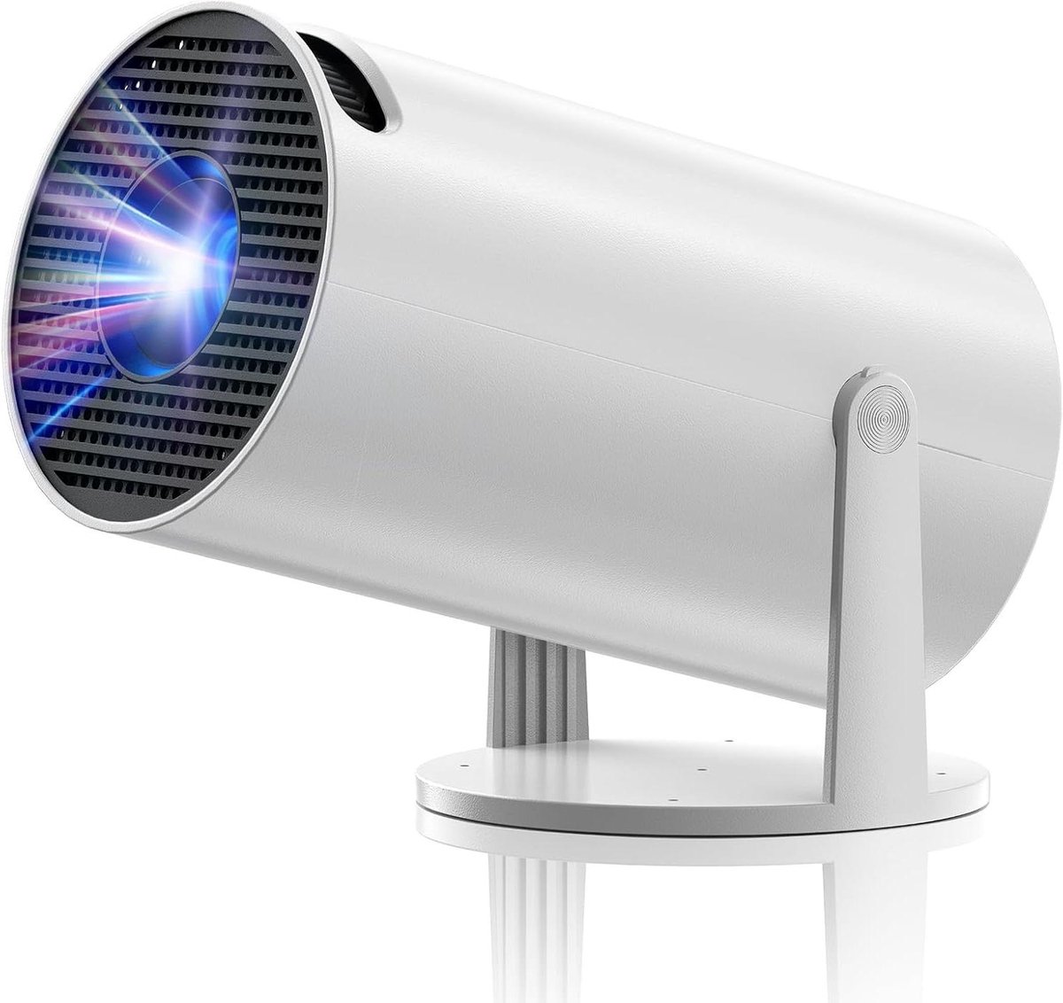 Mini Projector - Draagbare Beamer - Thuisbioscoop Creëren - Automatische Keystone Correctie - 9.5 x 9.5 x 19.5 cm - Wit