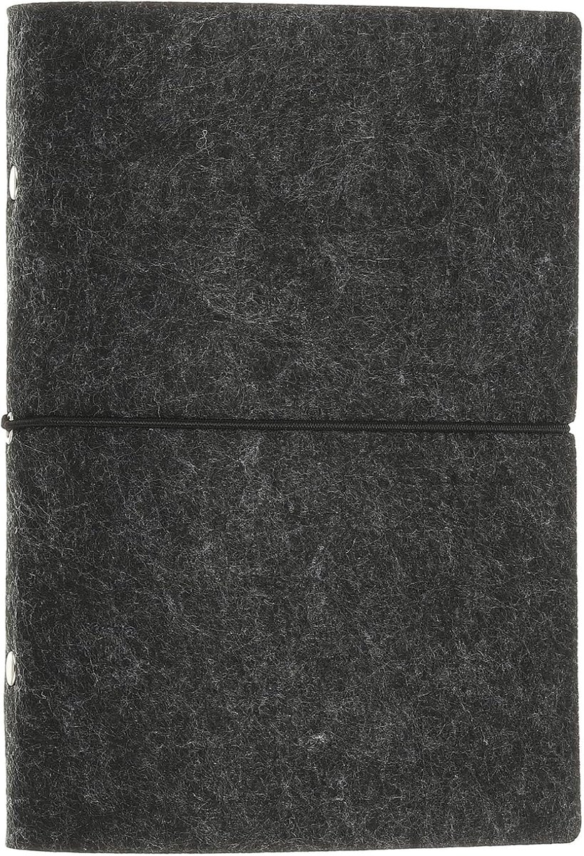 SnelShoppen - A5 Vilten Planner Notitieboek met 6-Ringen, Donkergrijs, Navulbaar, Budgetdagboek, Reisdagboek, To-Do Lijst, Kantooraccessoires, Multifu