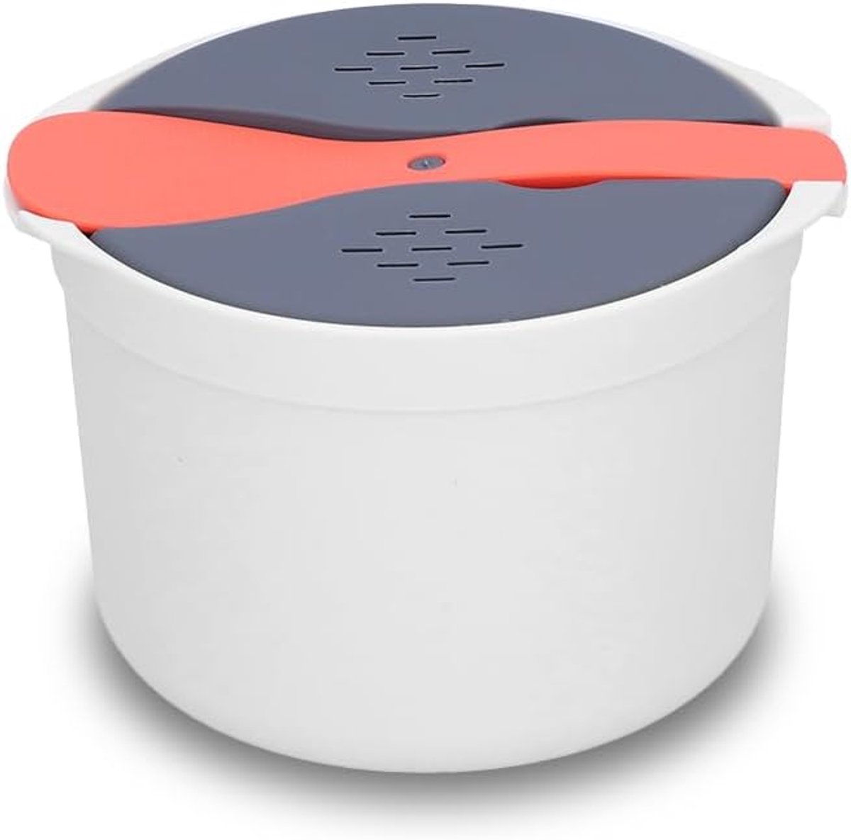 SnelShoppen Magnetron Rijstkoker 2-laags BPA-vrij Hittebestendige Rijst Stoompan voor Rijst Kip Pasta Perfect Koken Stroombesparend Keukenacc