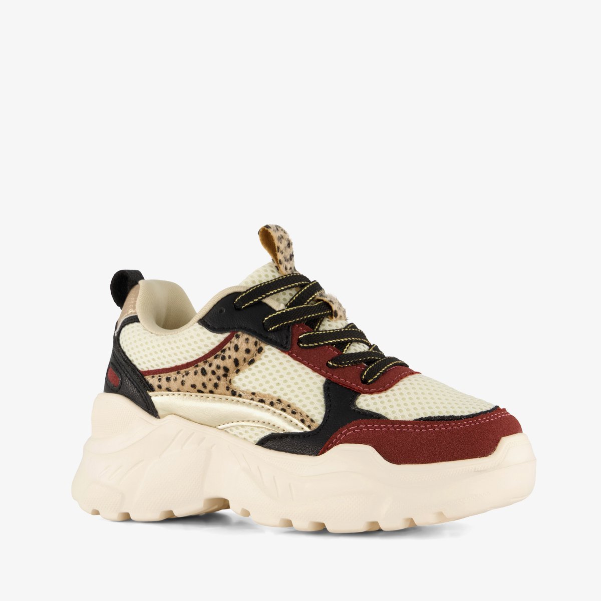 Blue Box meisjes dad sneakers beige bordeaux - Maat 36 - Uitneembare zool