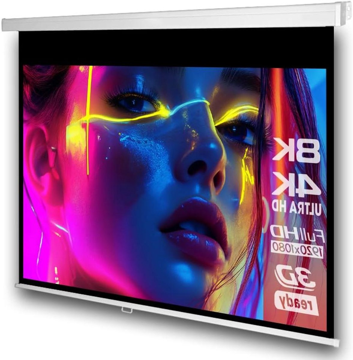 Rolgordijn Projectiescherm - Beamer Scherm - Thuisbioscoop Creëren - Universele Montage - 180 x 140 cm - Wit