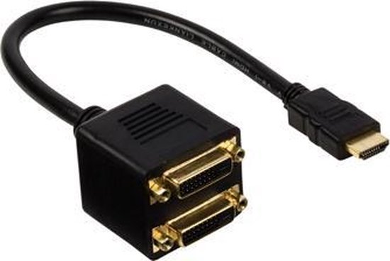 High Speed HDMI kabel met Ethernet HDMI-Connector - 2x DVI-D 24+1-Pins  Female 0.20 m Zwart | bol.com