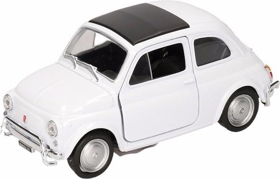 Speelgoed witte Fiat 500 classic auto 10,5 cm | bol.com