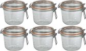 6x pots de conservation / pots de conservation avec couvercle à rabat et fermeture à clip 500 ml - pots de conservation - pots de conservation - D 10,0 cm