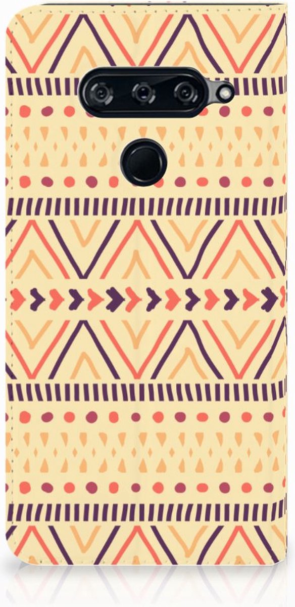 LG V40 Thinq Hoesje met Magneet Aztec Yellow