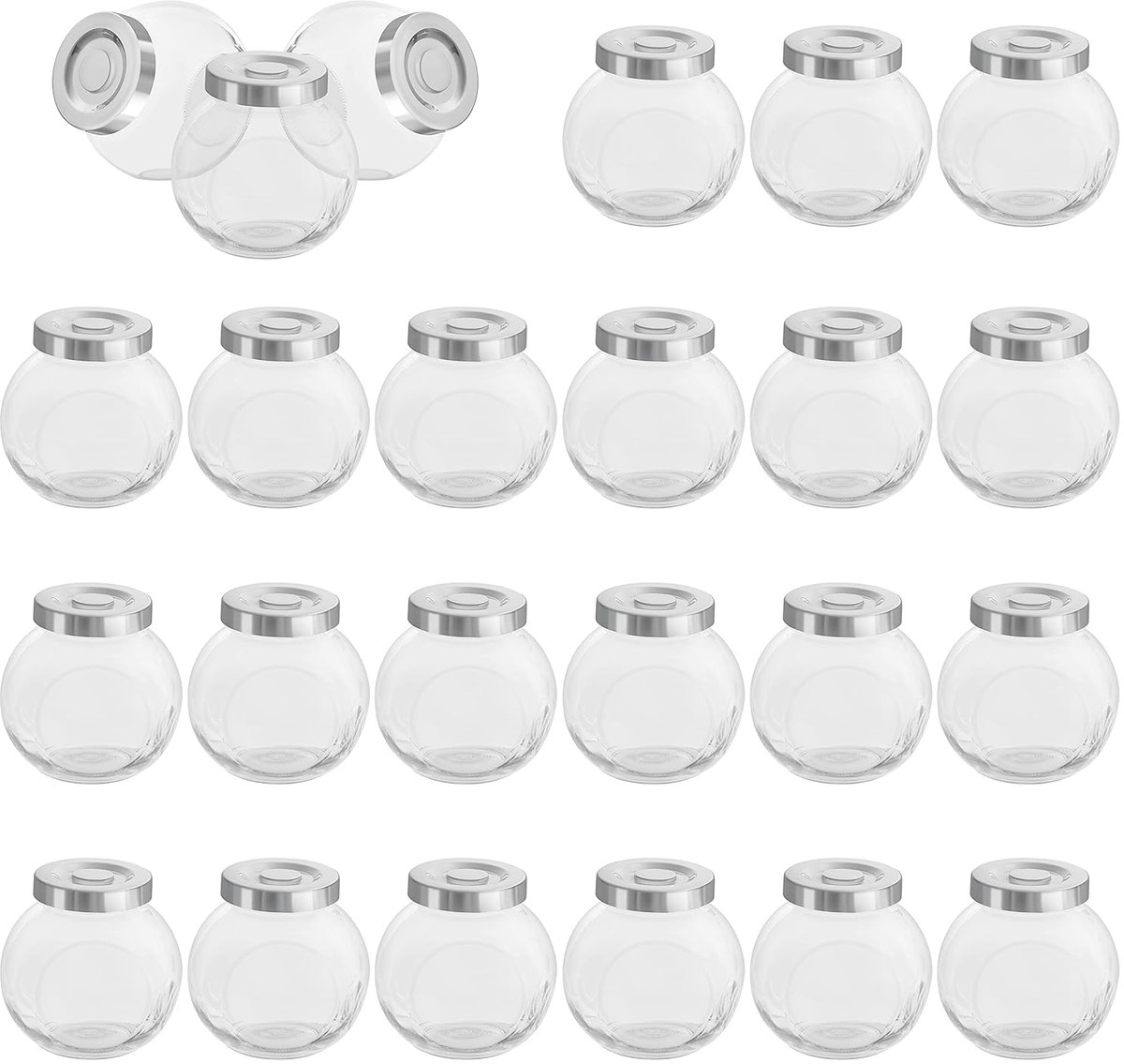 Ronde glazen potten - set van 24 - 50 ml - voedselveilig glas