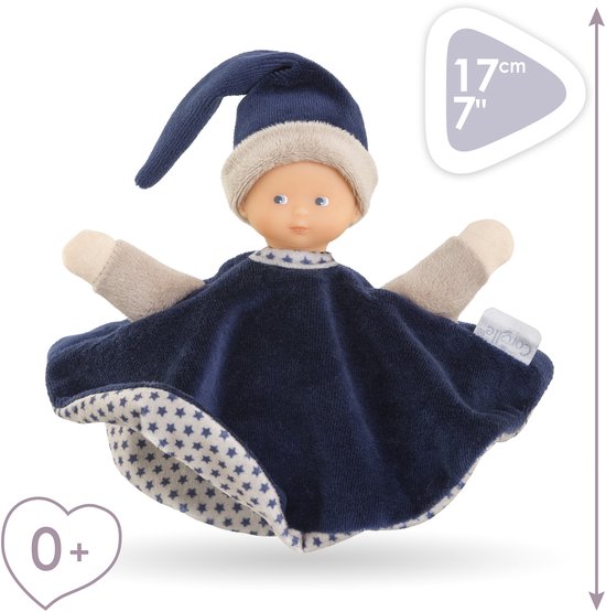 Corolle knuffeldoek - Marineblauw babydoekje 17cm - zacht speelgoed. van Corolle — afbeelding 3