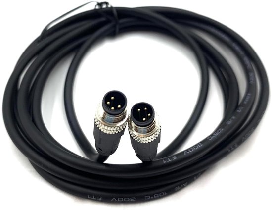 Foto: 4 pin male plug to male plug a code straight shape cable male to male aviation sensor electric pvc cable 30v 3a dc industrial shaped cable 2m connector wiring