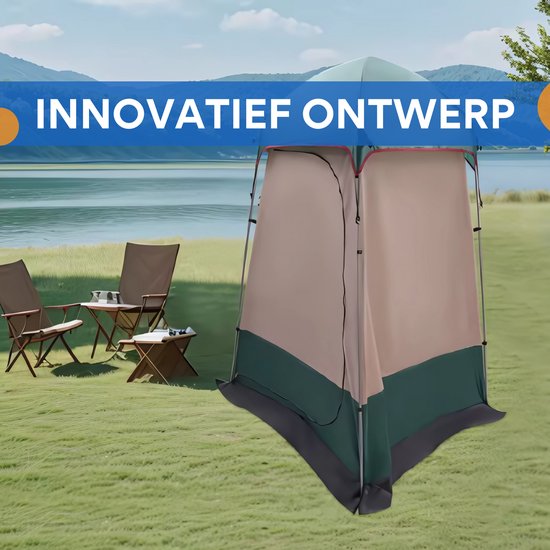 Douchetent camping - Popup - Draagbare toilet- en kleedkamer tent - Stabiele structuur met anti-muggengaas van Merkloos — afbeelding 2