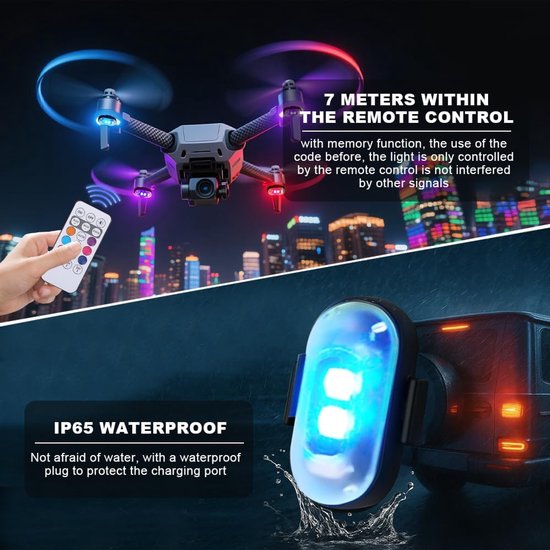 LED Voiture Sans Fil – Lot De 8, Télécommande, 8 Couleurs, étanche IP65, Autonomie 60h