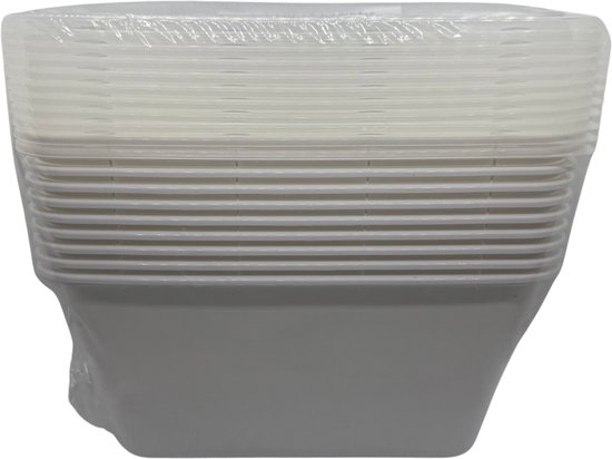 Relaxdays meal prep bakjes, set van 10, met 3 vakken, magnetron, vriezer, 1000 ml, herbruikbare bakjes met deksel, zwart
