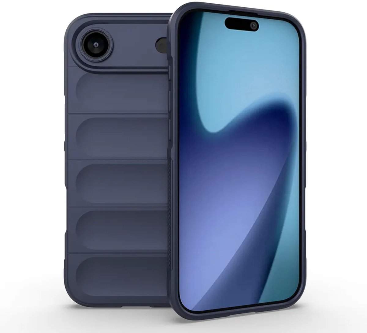 MobyDefend Hoesje - Geschikt voor iPhone Air - TPU Gripcase - Blauw